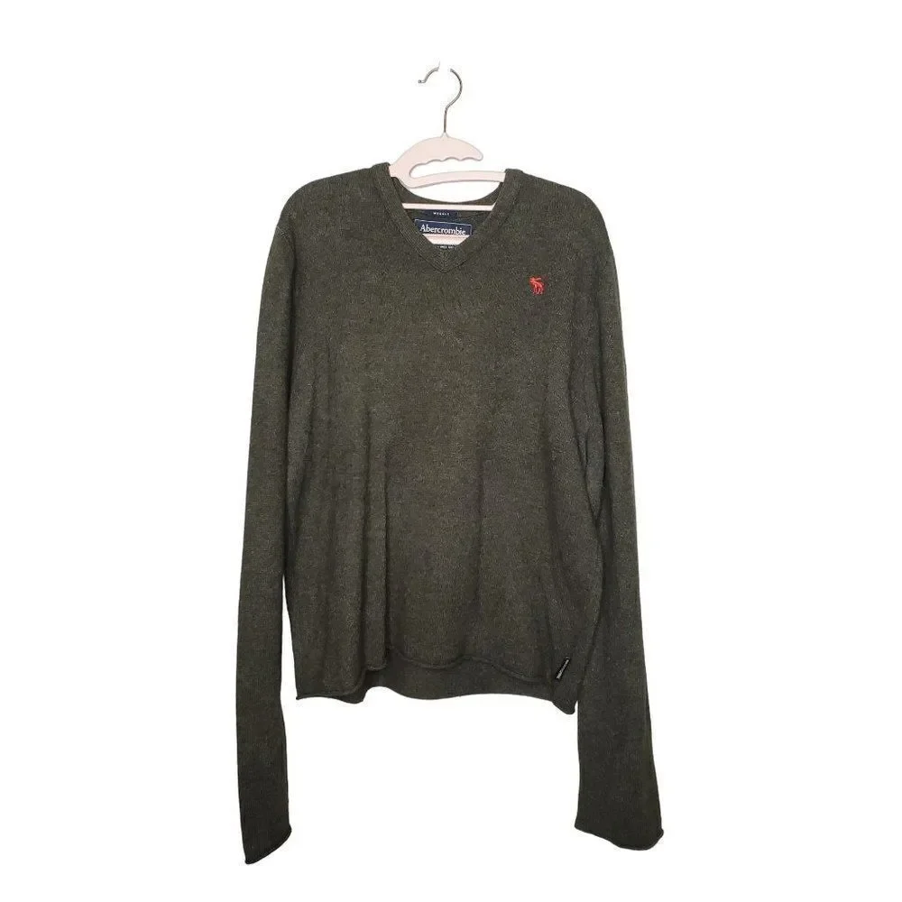 Abercrombie & Fitch Vintage Men's Muscle Fit Wool V Neck Y2K Sweater
